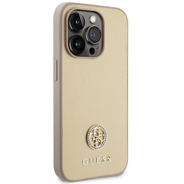 Guess GUHCP15XPS4DGPD iPhone 15 Pro Max 6.7" złoty|gold hardcase Strass Metal Logo hinta ja tiedot | Puhelimen kuoret ja kotelot | hobbyhall.fi