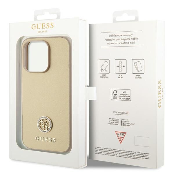 Guess GUHCP15XPS4DGPD iPhone 15 Pro Max 6.7" złoty|gold hardcase Strass Metal Logo hinta ja tiedot | Puhelimen kuoret ja kotelot | hobbyhall.fi