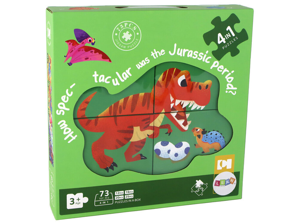 Puzzle 4in1 Dinosaurukset, 73 palaa hinta ja tiedot | Palapelit | hobbyhall.fi