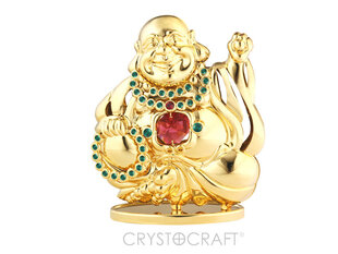 Naurava Buddha Swarovski-kiteillä , 24K kullattu hinta ja tiedot | Sisustustuotteet | hobbyhall.fi