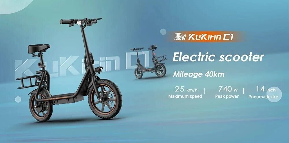 Sähköpotkulauta Kugoo KuKirin C1, musta, 350W, 10Ah hinta ja tiedot | Sähköpotkulaudat | hobbyhall.fi