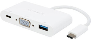 Vivanco USB-C-sovitin - VGA 3in1 (45386) hinta ja tiedot | Adapterit | hobbyhall.fi