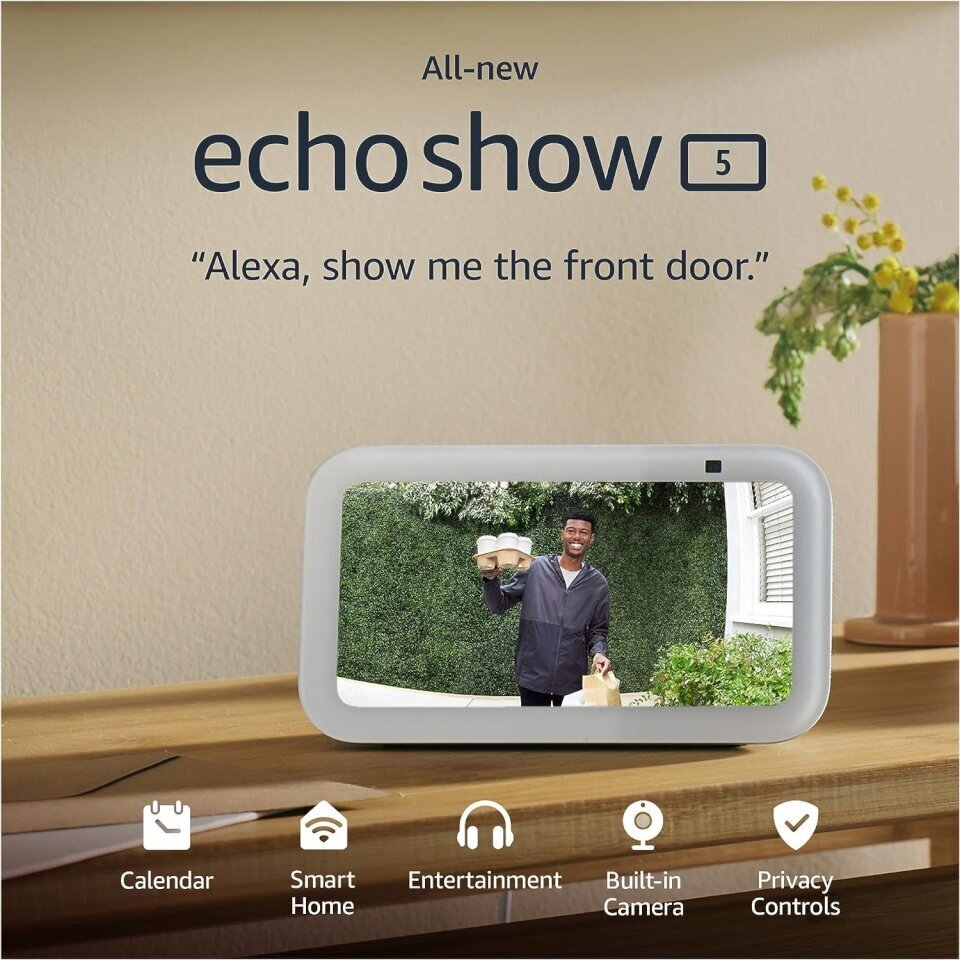 Amazon Echo Show 5 (3. sukupolvi), valkoinen hinta ja tiedot | Valvontakamerat | hobbyhall.fi