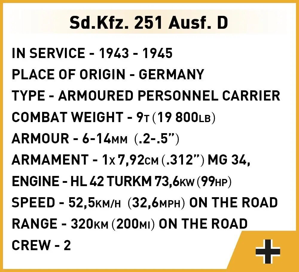 Tyynyt Sd.Kfz. 251 Ausf.D hinta ja tiedot | LEGOT ja rakennuslelut | hobbyhall.fi