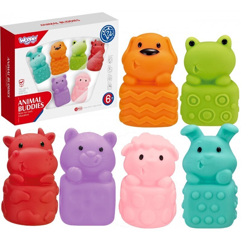 WOOPIE Sensory Rubber Animals 6 kpl. hinta ja tiedot | Vauvan lelut | hobbyhall.fi