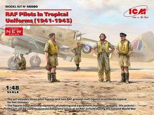 Liimattava malli ICM 48080 RAF Pilots in Tropical Uniforms (1941-1945) 1/48 hinta ja tiedot | Koottavat pienoismallit | hobbyhall.fi