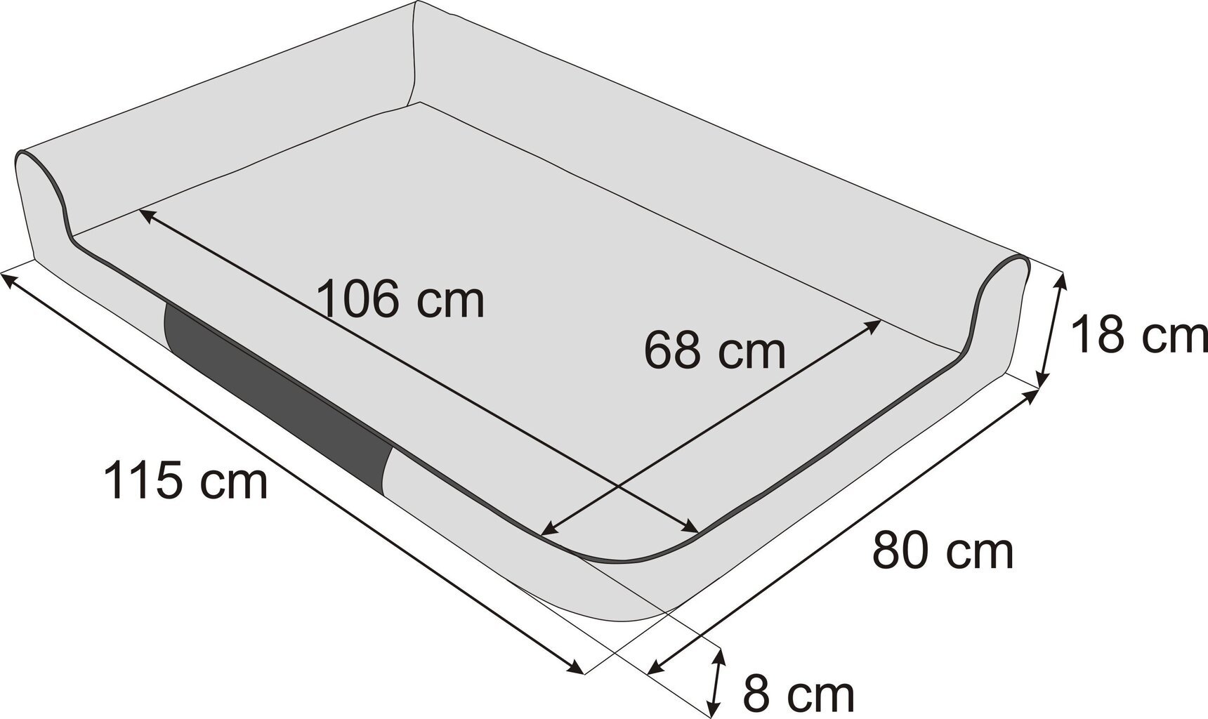 Hobbydog koiranpesä Best Ash Grey XXL, 115x80 cm hinta ja tiedot | Pedit ja pesät | hobbyhall.fi