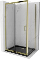 Suihkukaappi Mexen Apia, altaalla ja sifonilla, Gold+Black/Gold, 110 x 70 cm hinta ja tiedot | Suihkukaapit ja suihkunurkat | hobbyhall.fi