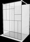 Suihkuseinä Mexen Kioto, kromi/musta kuvio, 130 x 200 cm hinta ja tiedot | Suihkuseinät ja -ovet | hobbyhall.fi