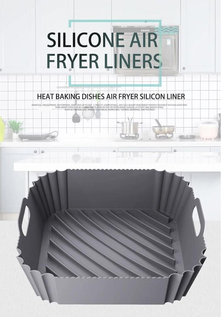 Duravire Hot Air Fryer silikonimuotti, 22x22x6cm hinta ja tiedot | Uunivuoat ja leivontavälineet | hobbyhall.fi