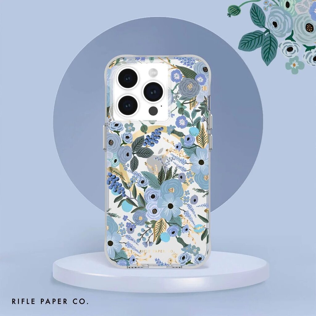 Case Mate Rifle Party Co. Garden Party Blue case, MagSafe - iPhone 15 Pro Max hinta ja tiedot | Puhelimen kuoret ja kotelot | hobbyhall.fi