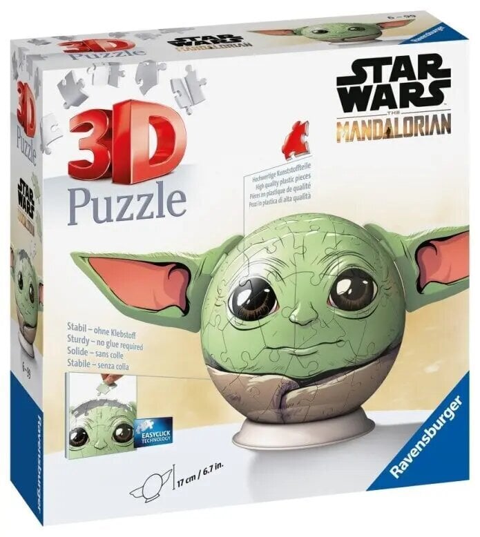 Ravensburger 3D pulmapallo 72 kpl Star Wars Mandalorian Grogu hinta ja tiedot | Palapelit | hobbyhall.fi