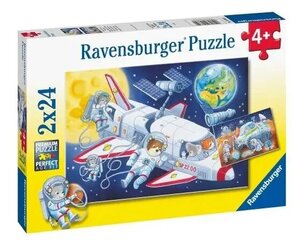 Ravensburger Puzzle: Eläimet avaruudessa (2x24kpl) (05665) hinta ja tiedot | Palapelit | hobbyhall.fi