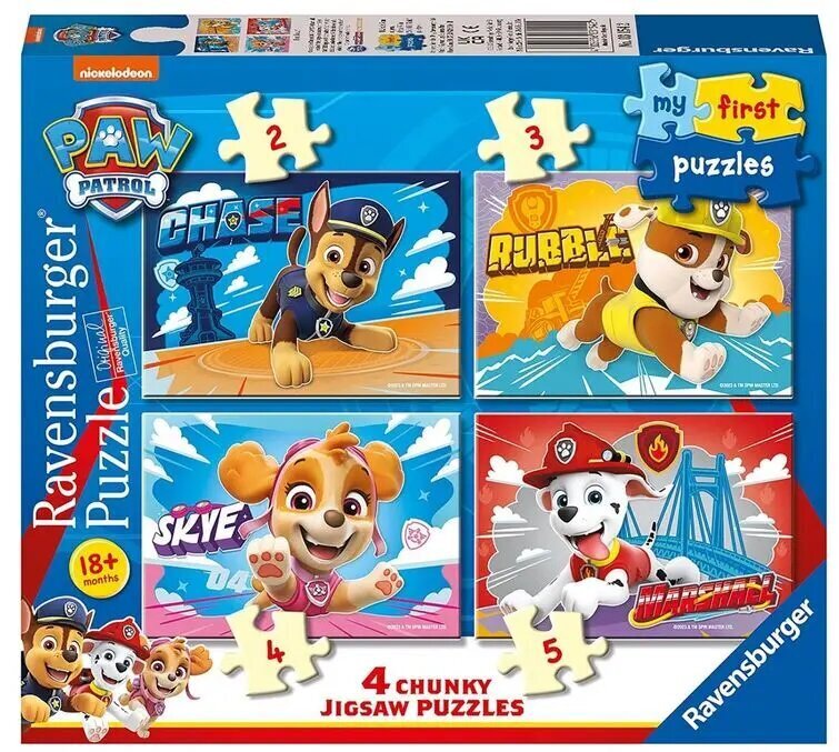 Ravensburger Paw Patrol 4 palapeliä (03154) hinta ja tiedot | Palapelit | hobbyhall.fi