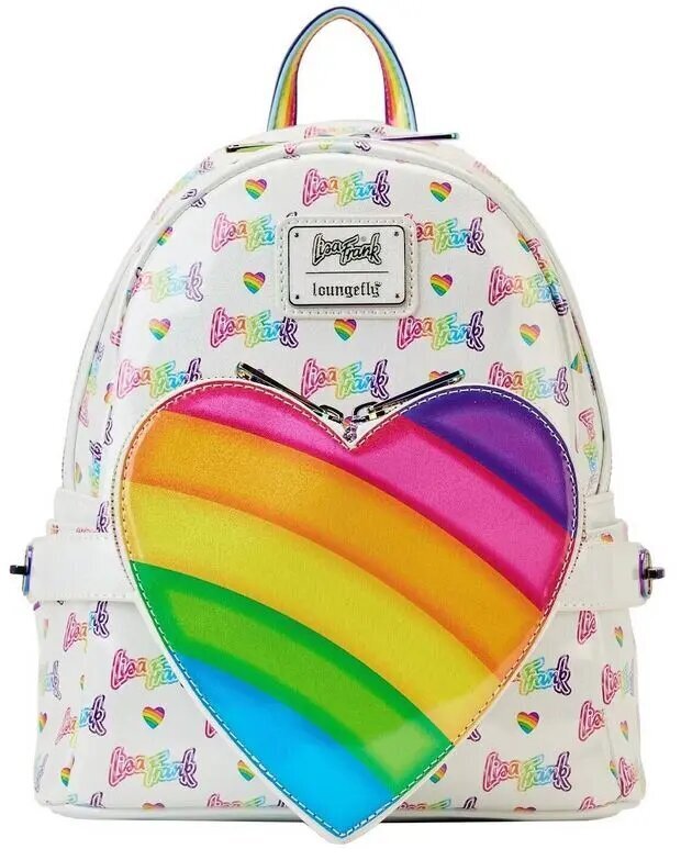 Loungefly Lisa Frank - Logo Sydän Irrotettava Rainbow Bag Mini Reppu (LSFBK0005) hinta ja tiedot | Koulureput ja -laukut | hobbyhall.fi