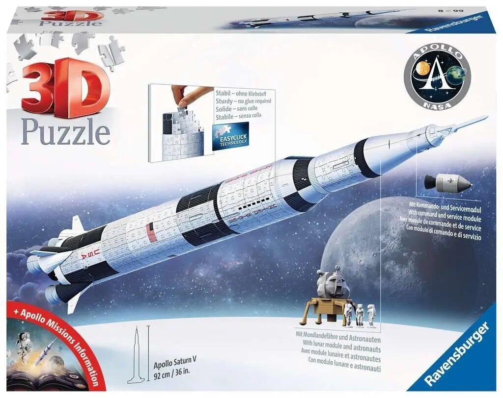 3D-palapeli Apollo Saturn V raketti hinta ja tiedot | Palapelit | hobbyhall.fi