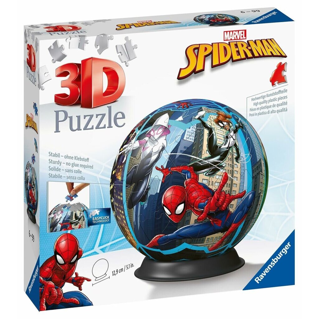 Ravensburger 3D pulmapallo 72 kpl Spiderman hinta ja tiedot | Palapelit | hobbyhall.fi