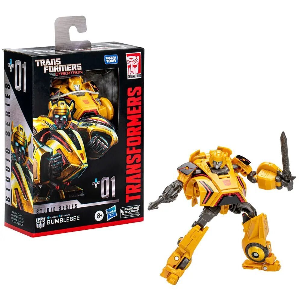 Transformers Generations Studio Series Deluxe-luokan toimintahahmo Pelaajapainos Bumblebee 11 cm hinta ja tiedot | Poikien lelut | hobbyhall.fi