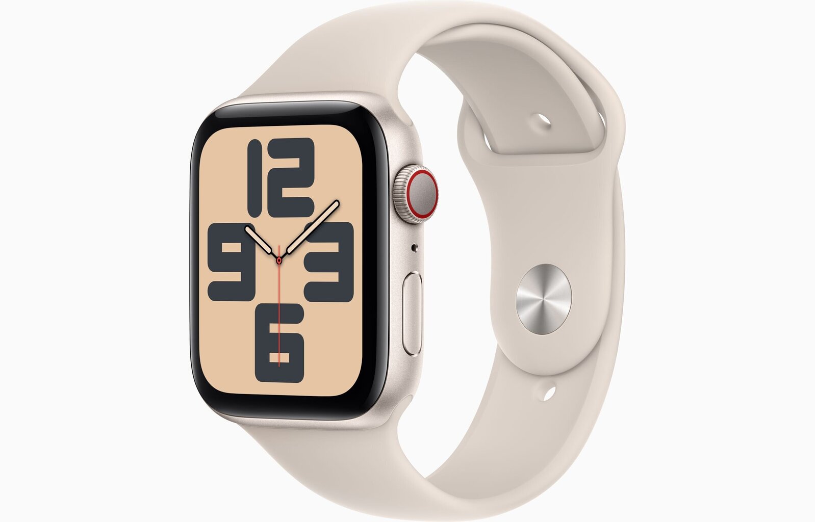 Apple Watch SE GPS + Cellular 44mm Starlight Aluminium Case with Starlight Sport Band - M/L MRGX3KS/A hinta ja tiedot | Älykellot | hobbyhall.fi