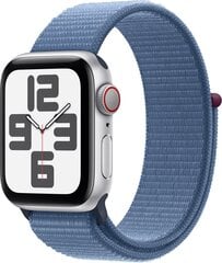 Apple Watch SE GPS + Cellular 44mm Silver Aluminium Case with Winter Blue Sport Loop MRHM3KS/A hinta ja tiedot | Älykellot | hobbyhall.fi
