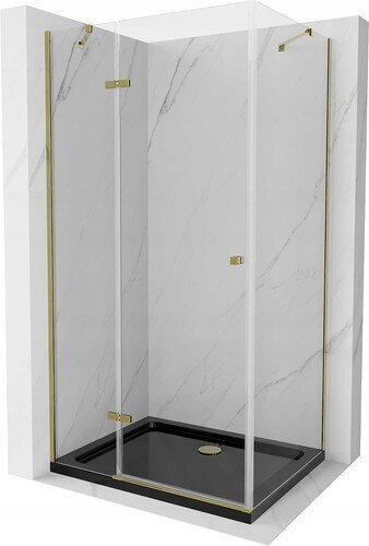 Suihkukaappi Mexen Roma altaalla ja sifonilla, Gold+Black/Gold, 100 x 90 cm hinta ja tiedot | Suihkukaapit ja suihkunurkat | hobbyhall.fi