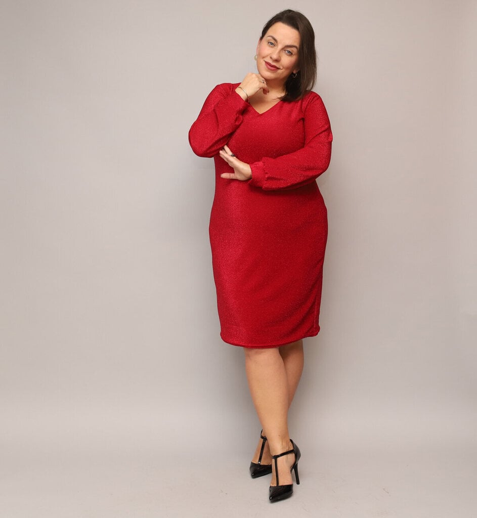 Plus-koon mekko naisille Esta, punainen hinta ja tiedot | Mekot | hobbyhall.fi