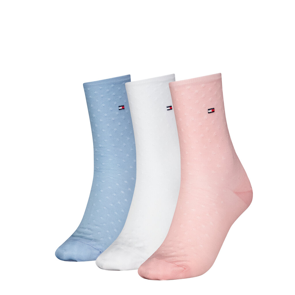 Tommy Hilfiger naisten sukat 3 kpl, pinkki-valkoinen-vaaleansininen hinta ja tiedot | Naisten sukat | hobbyhall.fi