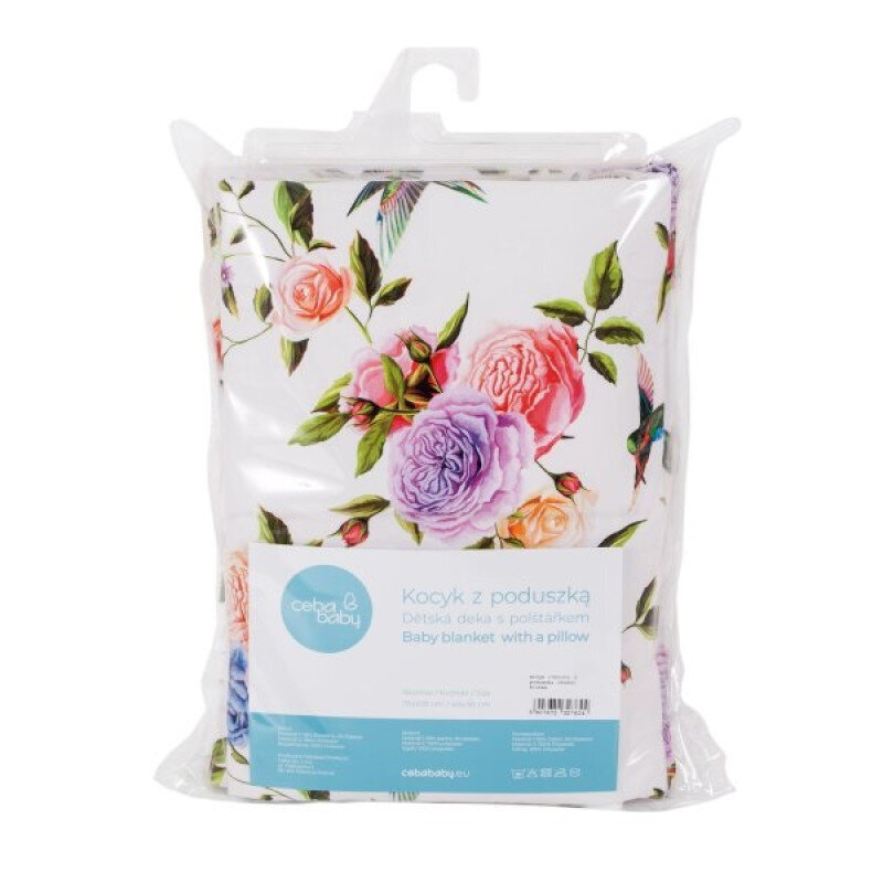 Vauvan peitto Ceba Baby 75x100 cm tyynyllä 30x40 cm Flores hinta ja tiedot | Vuodevaatteet lapsille | hobbyhall.fi