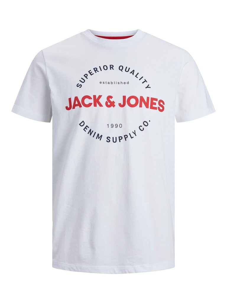 Miesten Jack & Jones T-paita 12235234*04, valkoinen 5715426264817 hinta ja tiedot | Miesten T-paidat | hobbyhall.fi