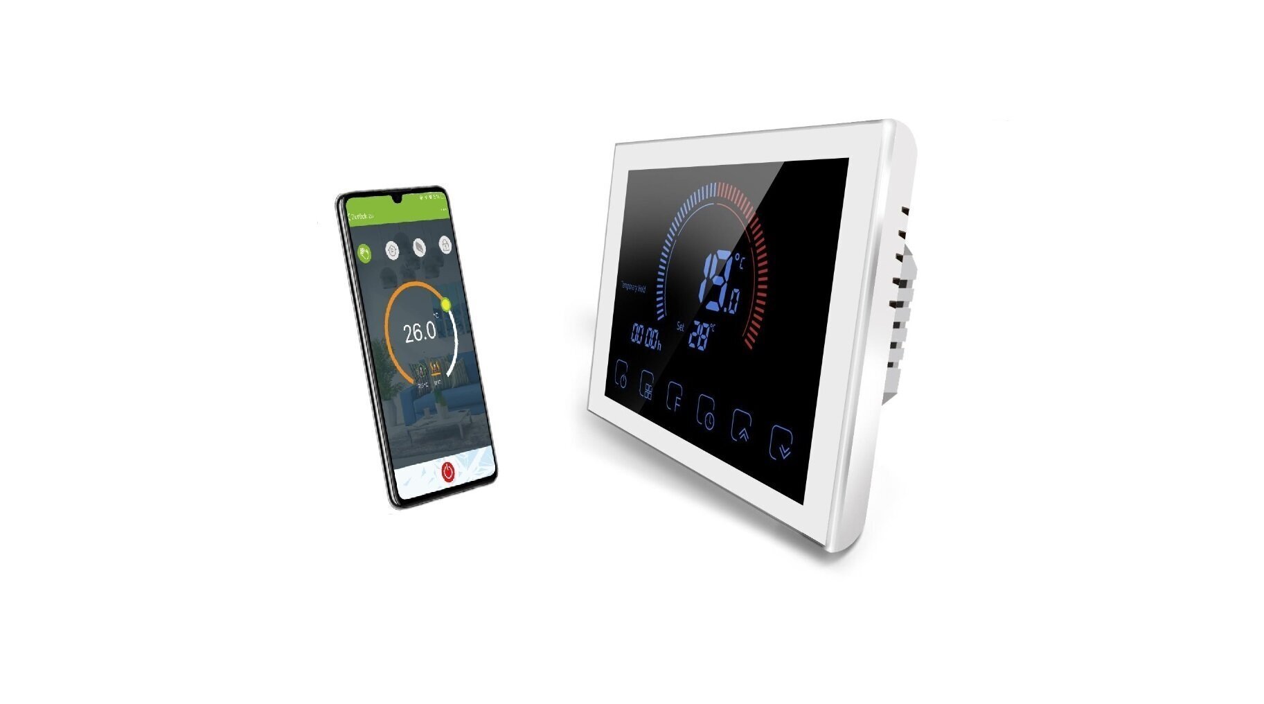 Älytermostaatti Spring TR8000-1WW, termostaatti lattialämmitykseen, valkoinen hinta ja tiedot | Lattialämmitys | hobbyhall.fi