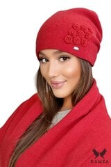 Kamea naisten hattu LUNA*04, punainen hinta ja tiedot | Naisten päähineet | hobbyhall.fi