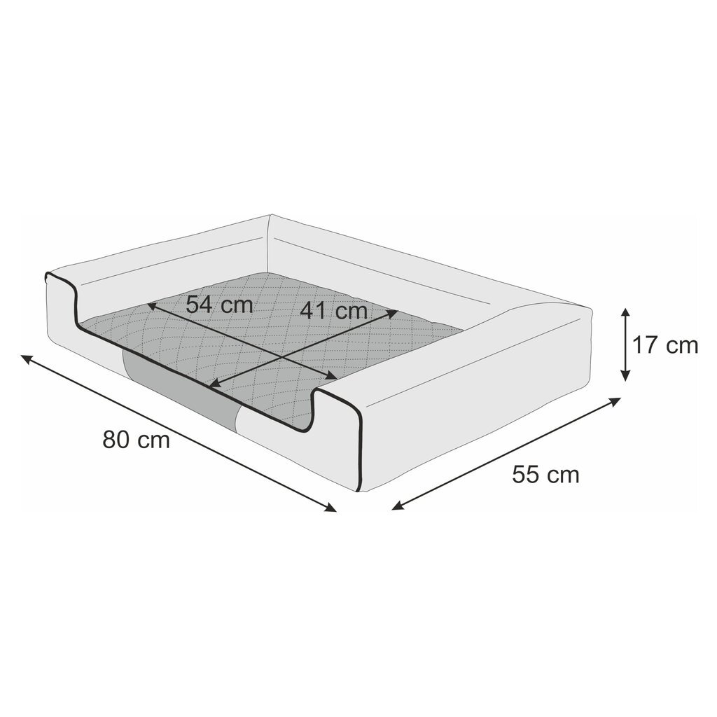 Hobbydog koiranpesä Victoria Light Grey Ekolen L, 80x55 cm hinta ja tiedot | Pedit ja pesät | hobbyhall.fi