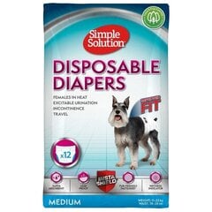 Simple Solution kertakäyttövaipat koirille, koko M, 12 kpl hinta ja tiedot | Eläinten hoitotuotteet | hobbyhall.fi