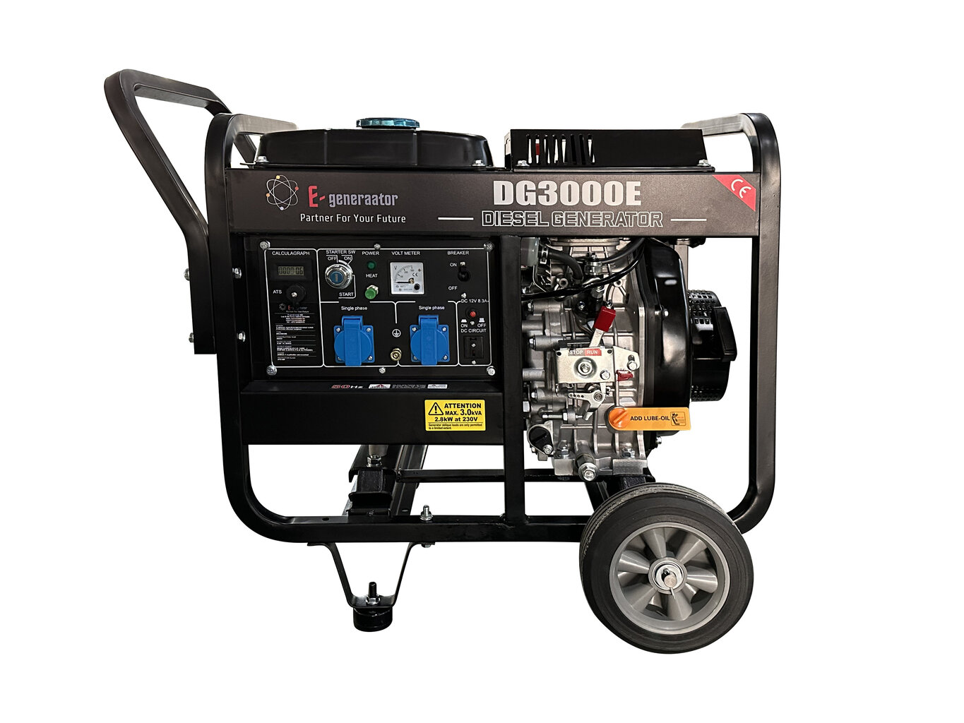 Dieselgeneraattori E-Generaattori DG3000E 220V/Max.3.3KW hinta ja tiedot | Aggregaatit | hobbyhall.fi