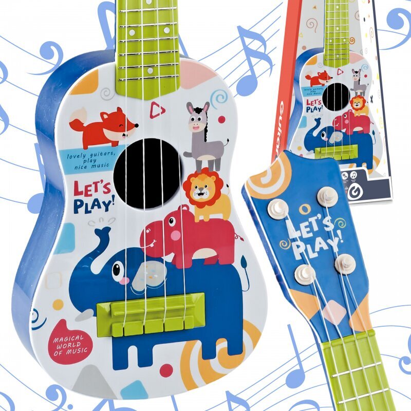 Lasten akustinen kitara 57 cm, Woopie, sininen hinta ja tiedot | Kehittävät lelut | hobbyhall.fi