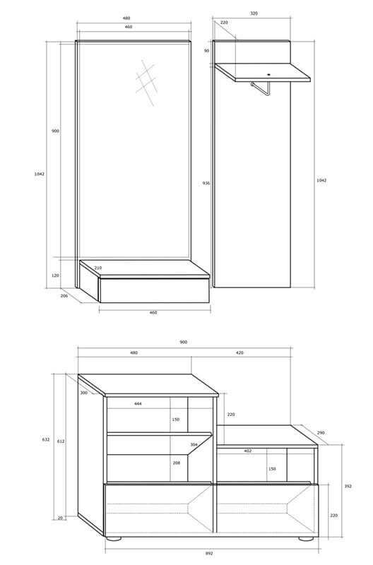 Eteissetti Meblocross City, ruskea/valkoinen hinta ja tiedot | Eteisen kalusteryhmät | hobbyhall.fi