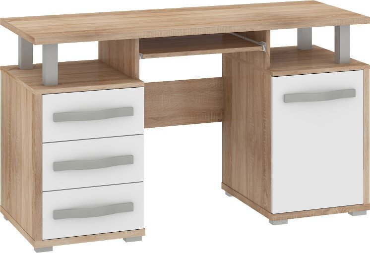Pöytä Meblocross Angel 1D3S, ruskea/valkoinen hinta ja tiedot | Tietokonepöydät ja työpöydät | hobbyhall.fi