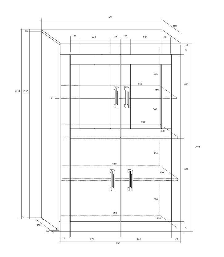 Vitriini Meblocross Verin VRN-19, ruskea hinta ja tiedot | Vitriinit | hobbyhall.fi