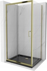 Suihkukaappi Mexen Apia altaalla ja sifonilla, Gold+Black/Gold, 100 x 70 cm hinta ja tiedot | Suihkukaapit ja suihkunurkat | hobbyhall.fi