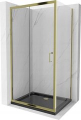 Suihkukaappi Mexen Apia altaalla ja sifonilla, Gold+Black/Gold, 100 x 90 cm hinta ja tiedot | Suihkukaapit ja suihkunurkat | hobbyhall.fi