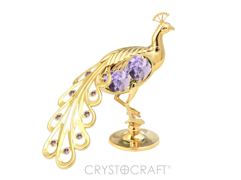 Figuriini Peacock telineessä, vihreillä Swarovski-kiteillä hinta ja tiedot | Sisustustuotteet | hobbyhall.fi