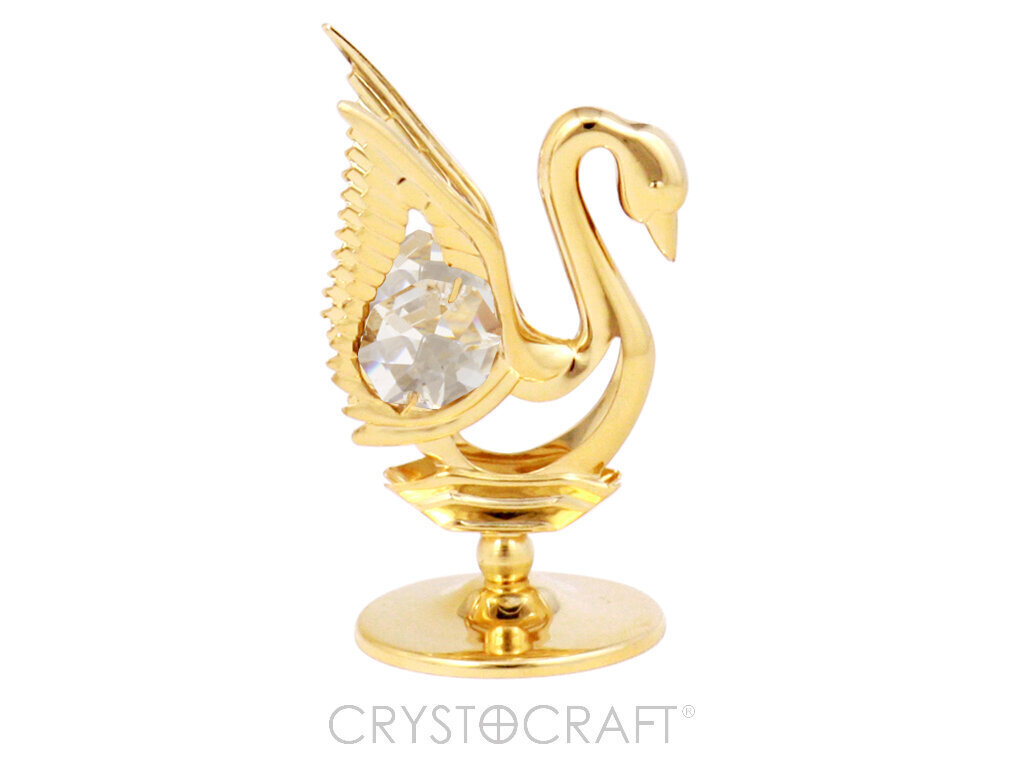 Figuriini Swan, Swarovski-kiteillä, 24K kullattu hinta ja tiedot | Sisustustuotteet | hobbyhall.fi