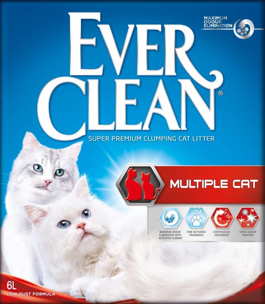 Kissanhiekka Ever Clean Multiple Cat, 6 L hinta ja tiedot | Kissanhiekka | hobbyhall.fi