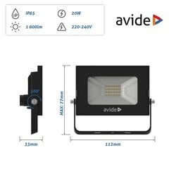 Avide LED-ulkovalaisin 20W 1600lm hinta ja tiedot | Avide Piha ja puutarha | hobbyhall.fi