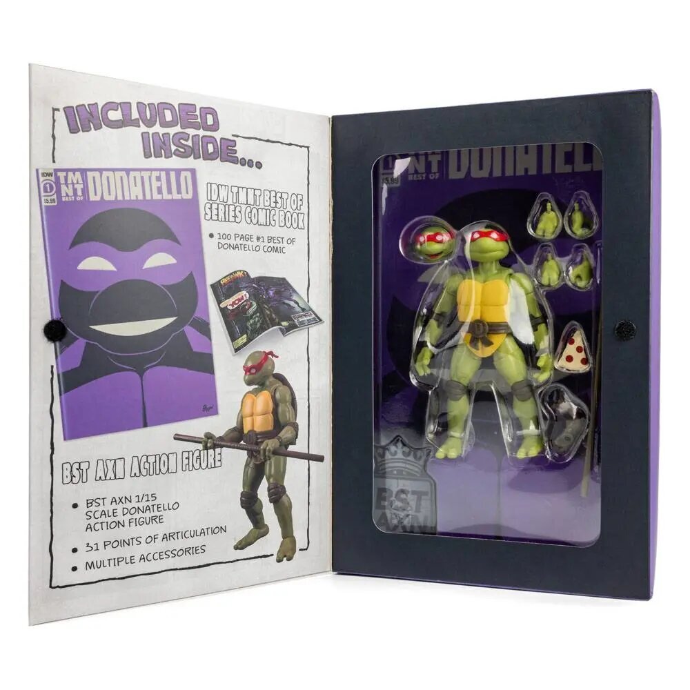 Teenage Mutant Ninja Turtles BST AXN x IDW Toimintahahmo ja sarjakuva Donatello Exclusive 13 cm hinta ja tiedot | Poikien lelut | hobbyhall.fi