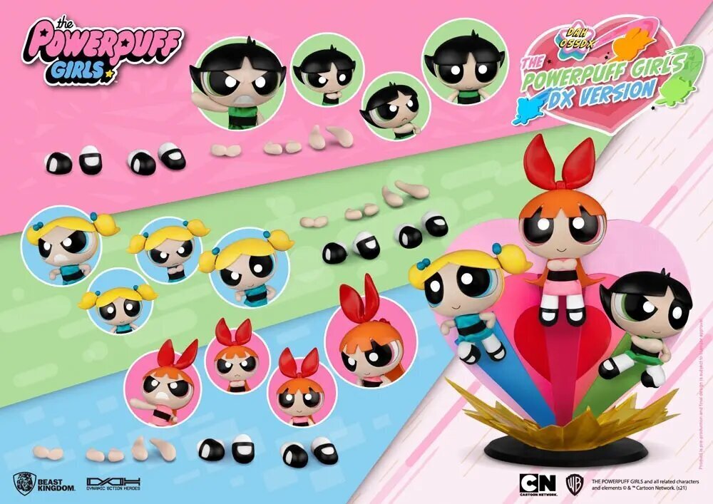 Powerpuff Girls Dynamic 8ction Heroes Toimintahahmot 1/9 Blossom, Bubbles & Buttercup Deluxe 14 cm hinta ja tiedot | Tyttöjen lelut | hobbyhall.fi