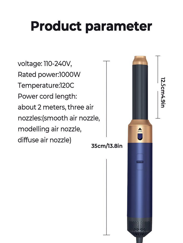 5in1 kuumailmahiusmuotoilija, hiusten muotoilusarja - hiustenkuivaaja: kuumailmaharja hiusrullasarja LIVMAN WT-168 hinta ja tiedot | Suoristusraudat ja kihartimet | hobbyhall.fi