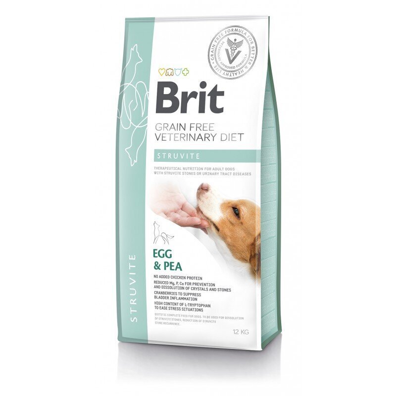 Brit GF Veterinary Diets aikuisille koirille kananmuna ja herne Struvite, 12 kg hinta ja tiedot | Koiran kuivaruoka | hobbyhall.fi