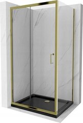 Suihkukaappi Mexen Apia altaalla ja sifonilla, Gold+Black/Gold, 130 x 90 cm hinta ja tiedot | Suihkukaapit ja suihkunurkat | hobbyhall.fi
