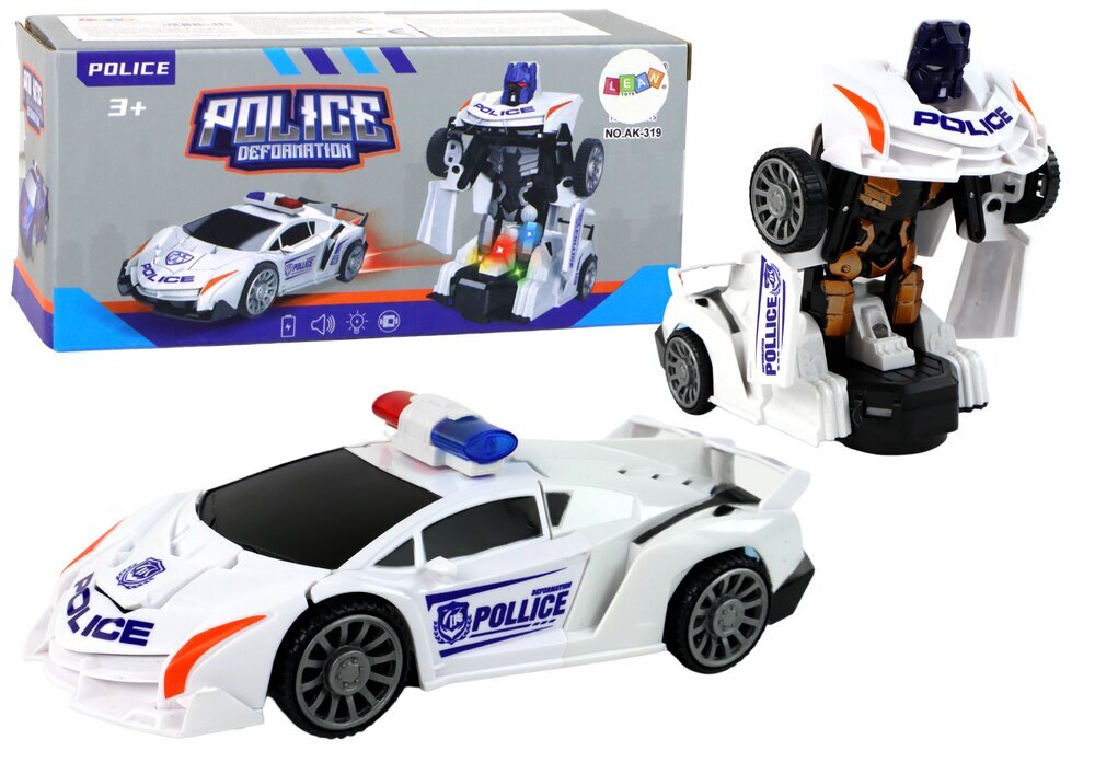 Poliisiauto - robotti 2in1, valkoinen hinta ja tiedot | Poikien lelut | hobbyhall.fi